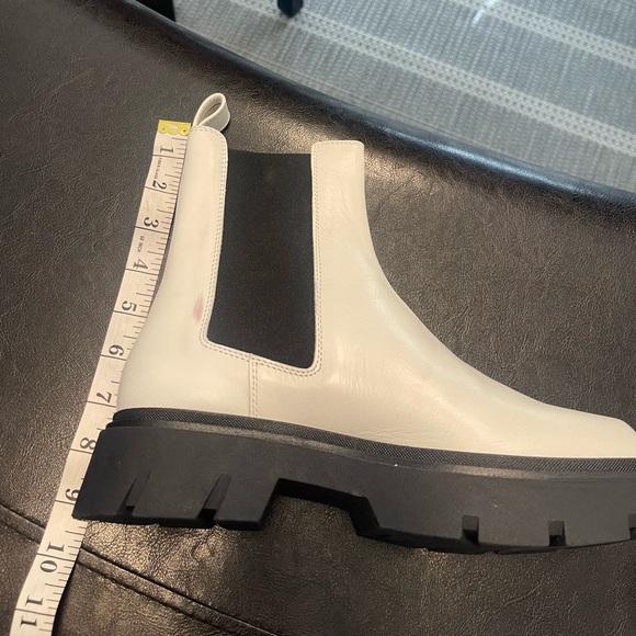 Barbara Bui leather square toes chunky soles pull on Chelsea boots 37.5 - Picture 8 of 8